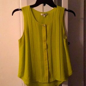 Sleeveless lime green tank top